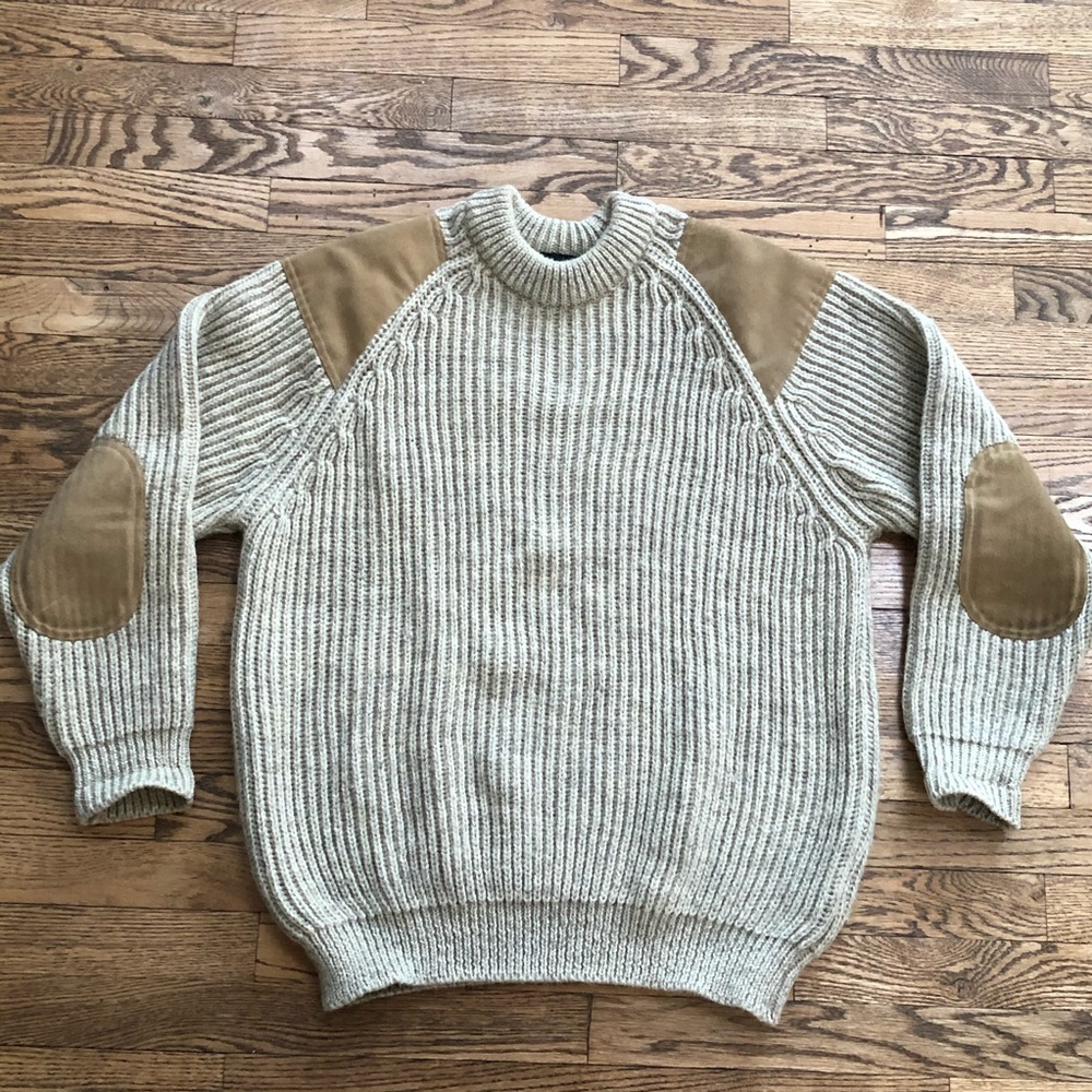 Woolyback beige pure wool sweater England size L